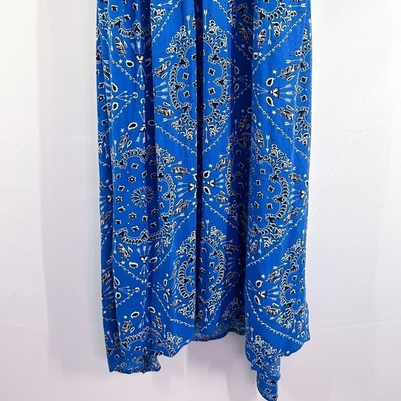 JEN’S Pirate Booty Dixie Blue Bandana Maxi Dress Open Back Short Sleeve Small - Picture 7 of 10